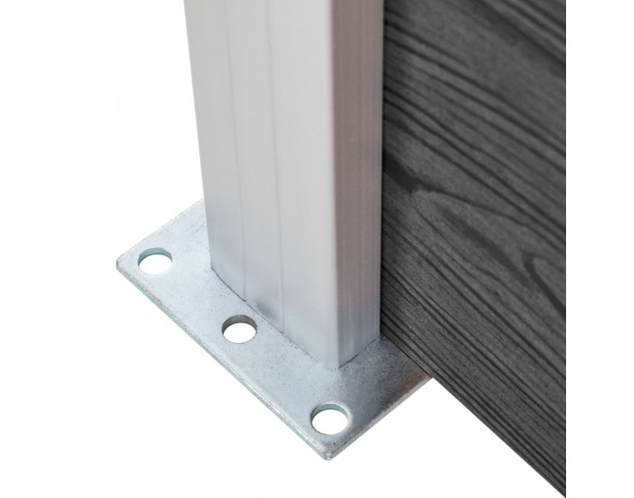 Sonata Ограден панел, WPC, 792x(105-186) см, черен