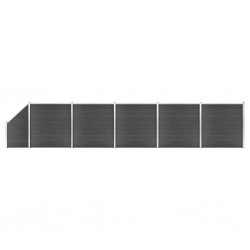 Sonata Ограден панел, WPC, 965x(105-186) см, черен - Огради