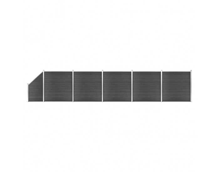 Sonata Ограден панел, WPC, 965x(105-186) см, черен
