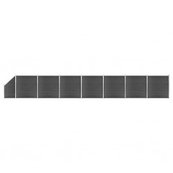 Sonata Ограден панел, WPC, 1311x(105-186) см, черен - Огради