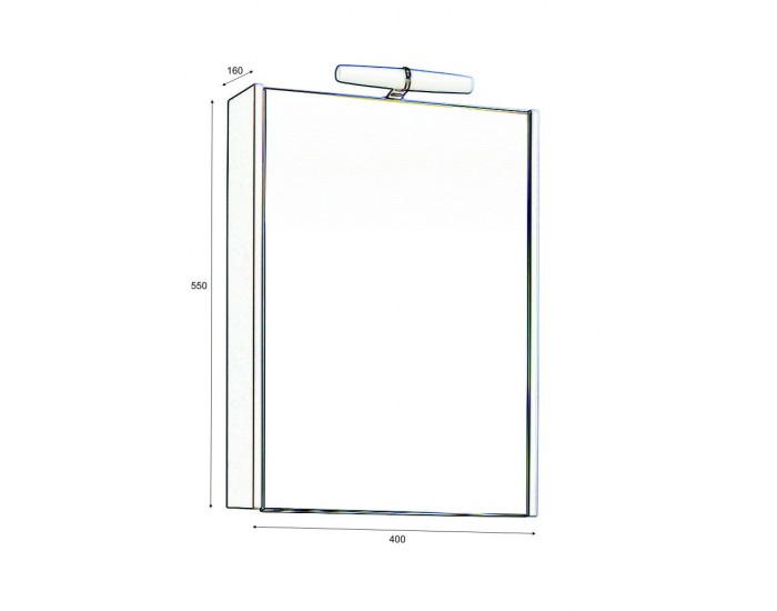 Горен шкаф за баня Класика 40 см с осветление