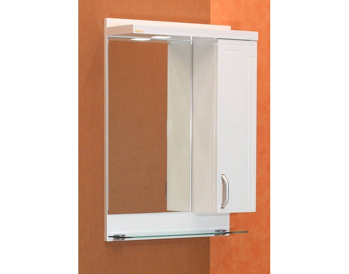 Шкаф за баня Рим плюс, горен, 55 см огледало с нагревател