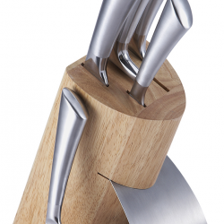 Дървен блок с ножове - 6 части, Bergner - Кухненски прибори