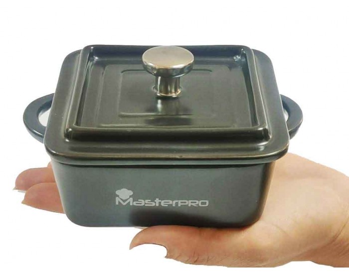 Керамична мини тенджера с капак квадратна - Masterpro