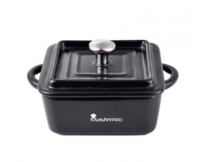 Керамична мини тенджера с капак квадратна - Masterpro