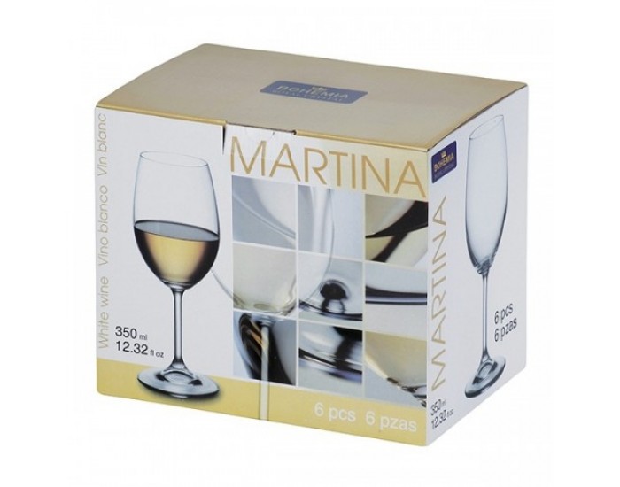 Сет 6 чаши за бяло вино Bohemia Royal Martina 350 мл