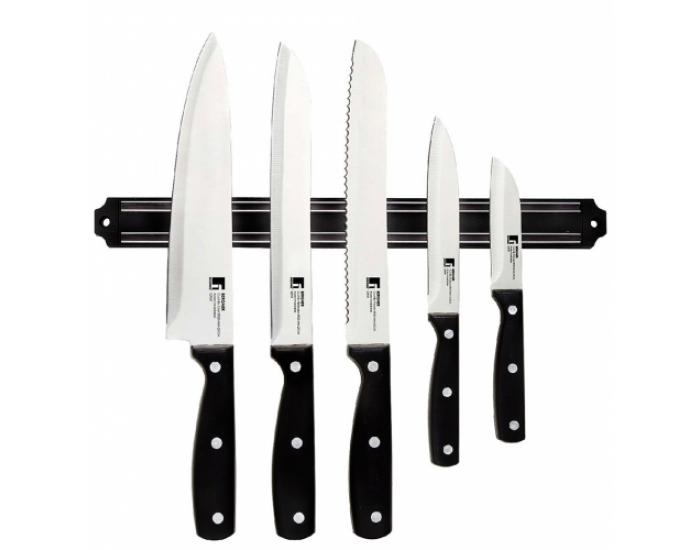 Комплект 5 ножа с магнитна лента Bergner Masterpro