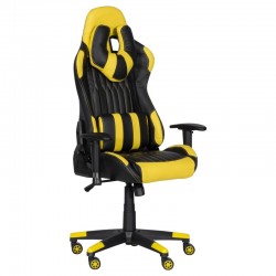 Геймърски стол Memo-6193, Черен - Жълт - Офис столове