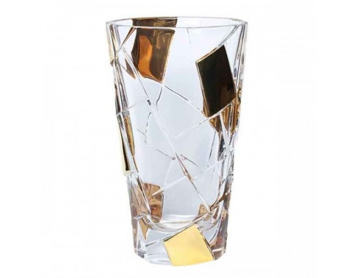 Кристална ваза Bohemia Crack Golden Ice 30.5 см
