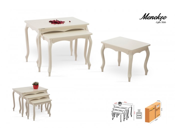 Холна маса Menekse set и 3 броя помощни Холна маса Menekse set и 3 броя помощни