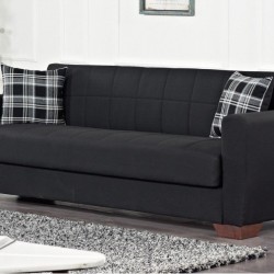 Триместен диван Barato, с клик-клак механизъм и ракла - Дивани