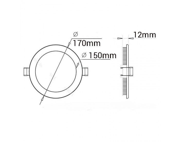 LED панел, кръг, 12W, 220V с включен драйвър