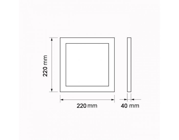 LED панел за външен монтаж, квадратен, 18W с включен драйвър LED панел за външен монтаж, квадратен, 18W с включен драйвър