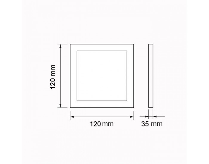 LED панел за външен монтаж, квадратен, 6W с включен драйвър