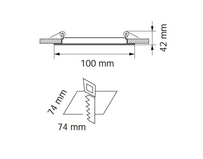 Стъклен LED панел, квадрат, 6W, AC220V или DC12V