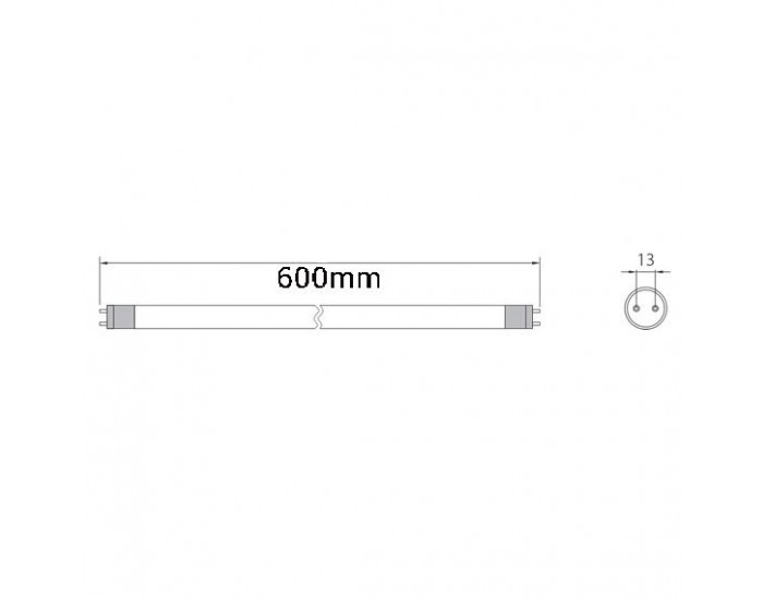 LED пура T8, 600mm, 9W, AC220V