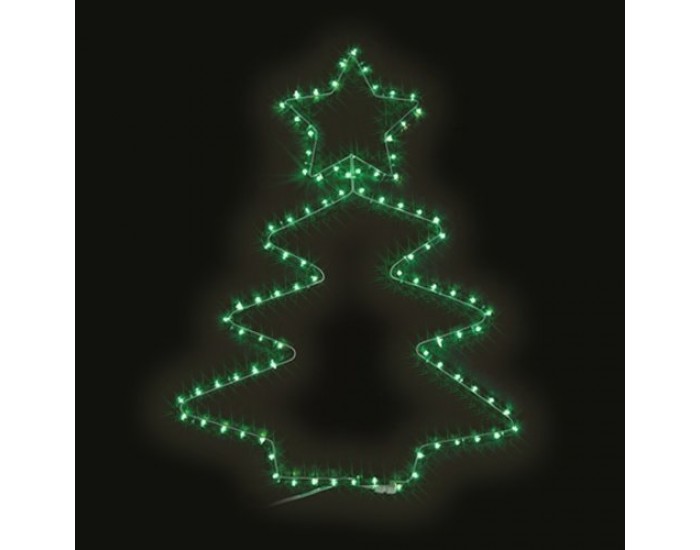 Коледна елха със звезда - 48 зелени LED лампички