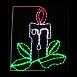 Свещ - 204 червени, бели и зелени диодни лампички с флаш ефект - Декорации