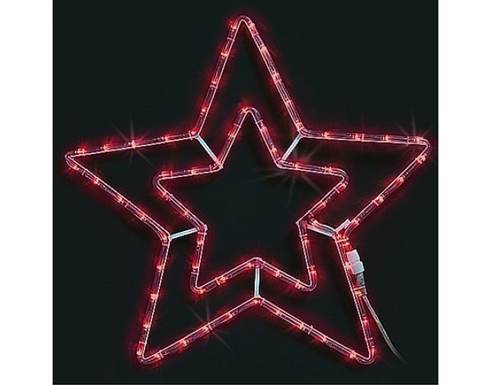 Двойна звезда, 150 червени или студено бели LED лампички