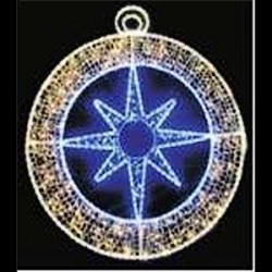 Звезда в кръг, 320 топло бели и 324 бели и сини LED лампички - Dianid