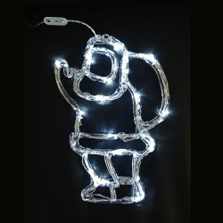 Дядо Коледа, силиконова фигура - 16 бели LED лампички - Сезонни и Празнични Декорации