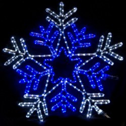 Звезда със снежинка с 288 бели и сини LED лампички - Сезонни и Празнични Декорации