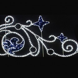 Орнамент звезди и цветя, 58 бели LED и 420 бели LED лампички - Dianid