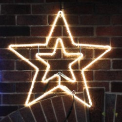 Звезда неон - 360 бели LED лампички - Декорации
