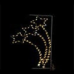 Орнамент 3 звезди /рамка/ - 96 топло бели LED лампички с флаш ефект - Сезонни и Празнични Декорации