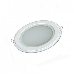 Стъклен LED панел, кръг, 18W, AC220V или DC12V - Лампи за таван