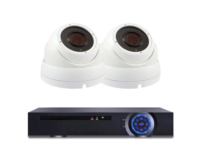 Комплект за видеонаблюдение с 2 Full HD куполни IP камери и NVR