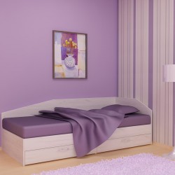 Легло за матрак с чекмеджета 120/190 Krisi-dst, бял дъб - Детски легла