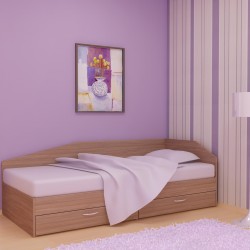 Легло за матрак с чекмеджета 82/190 Krisi-dst, дъб амбер - Детски легла