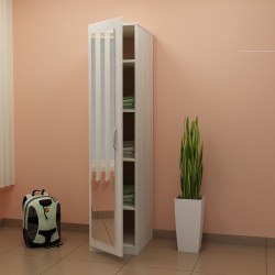Еднокрилен гардероб с огледало G 8-dst, бял дъб - Гардероби