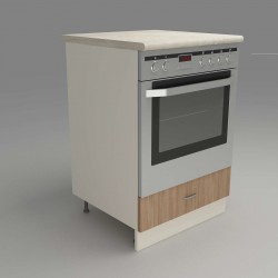 Кухненски модул MK-49 dst, 900/600/600-570, бежово и дъб амбер - Модулни кухни
