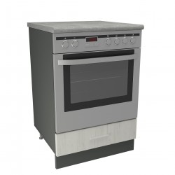 Кухненски модул MK-49 dst, 900/600/600-570, антрацид и бял дъб - Модулни кухни
