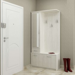 Портманто с огледало Prestige-dst, бял дъб - Портманто комплекти