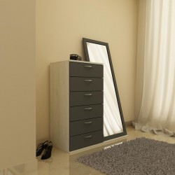 Скрин с огледало Elena-dst, бял дъб и антрацид - Diskret