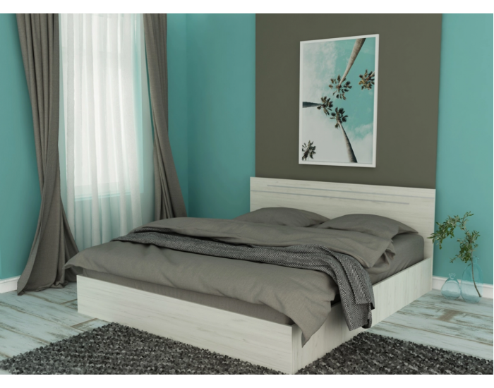 Спалня за матрак 144/190 Kiara-dst, бял дъб