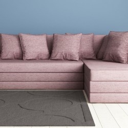Ъглов диван Rio-dst, розово - Мека мебел