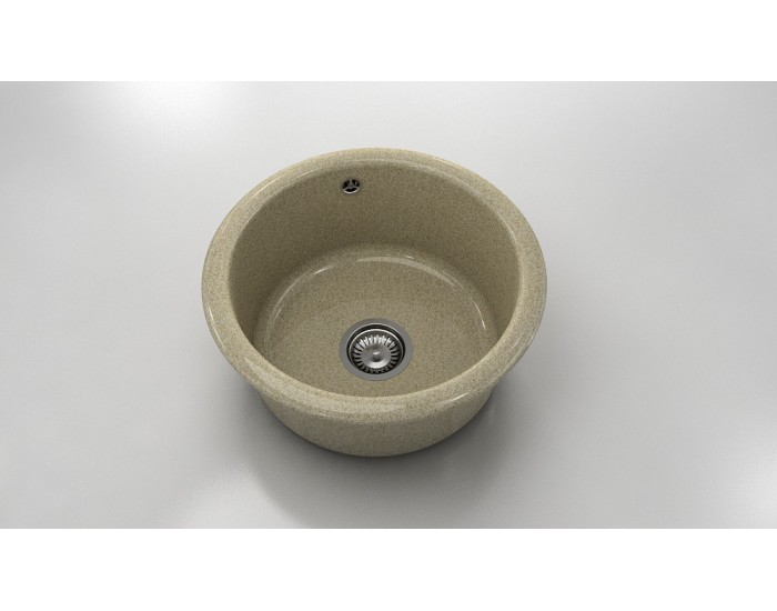 Кръгла мивка Classic 206, Granicite, 134 Sahara, с включен сифон