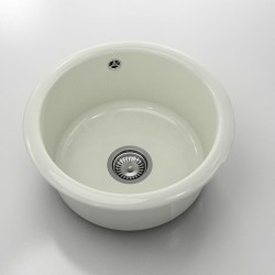 Кръгла мивка Classic 206, Polymer marble, 02 Полярен гранит , с включен сифон - Мивки
