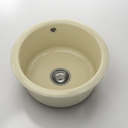 Кръгла мивка Classic 206, Polymer marble, 03 Жасмин , с включен сифон - Мивки