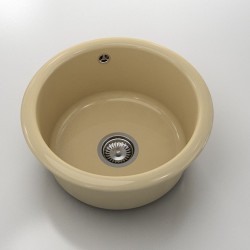 Кръгла мивка Classic 206, Polymer marble, 05 Капучино гранит , с включен сифон - FAT