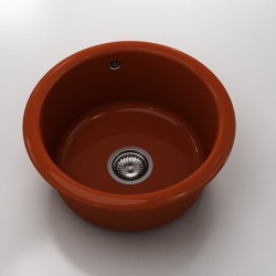 Кръгла мивка Classic 206, Polymer marble, 08 Калвадос , с включен сифон - FAT