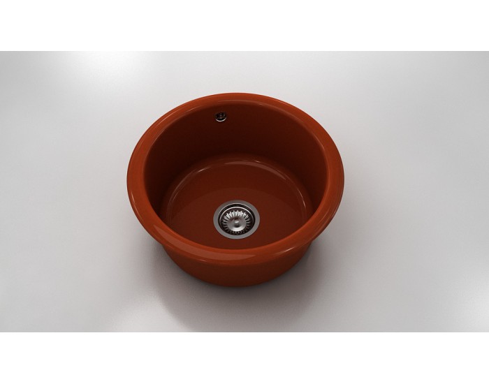 Кръгла мивка Classic 206, Polymer marble, 08 Калвадос , с включен сифон