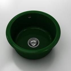 Кръгла мивка Classic 206, Polymer marble, 09 Зелен гранит , с включен сифон - FAT