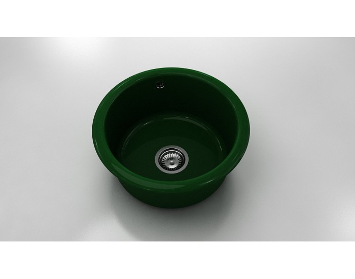 Кръгла мивка Classic 206, Polymer marble, 09 Зелен гранит , с включен сифон