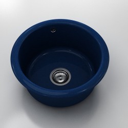 Кръгла мивка Classic 206, Polymer marble, 10 Син гранит , с включен сифон - Мивки