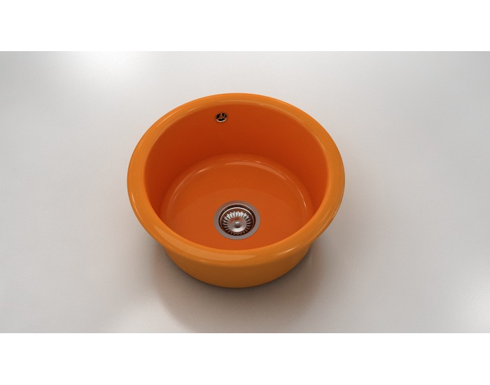 Кръгла мивка Classic 206, Polymer marble, 16 Оранж , с включен сифон